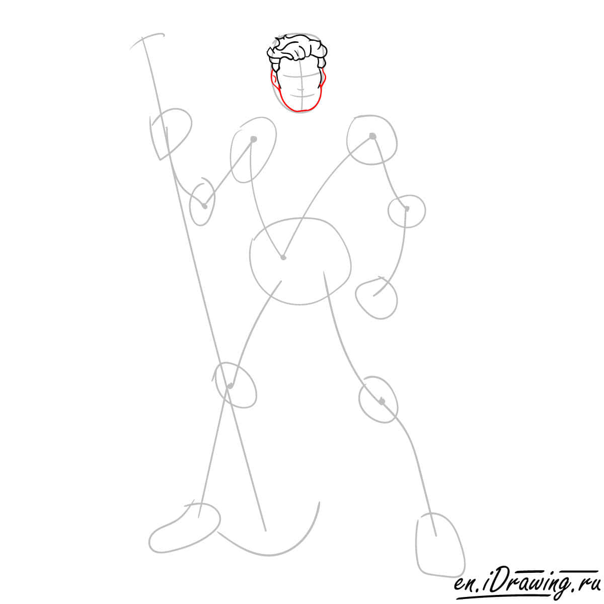 Как нарисовать Аквамена — шаг 03