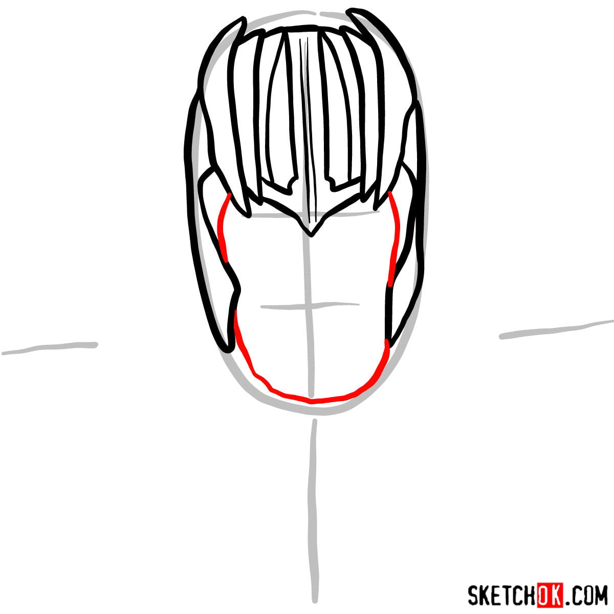 Как нарисовать Таноса в золотом шлеме — шаг 04