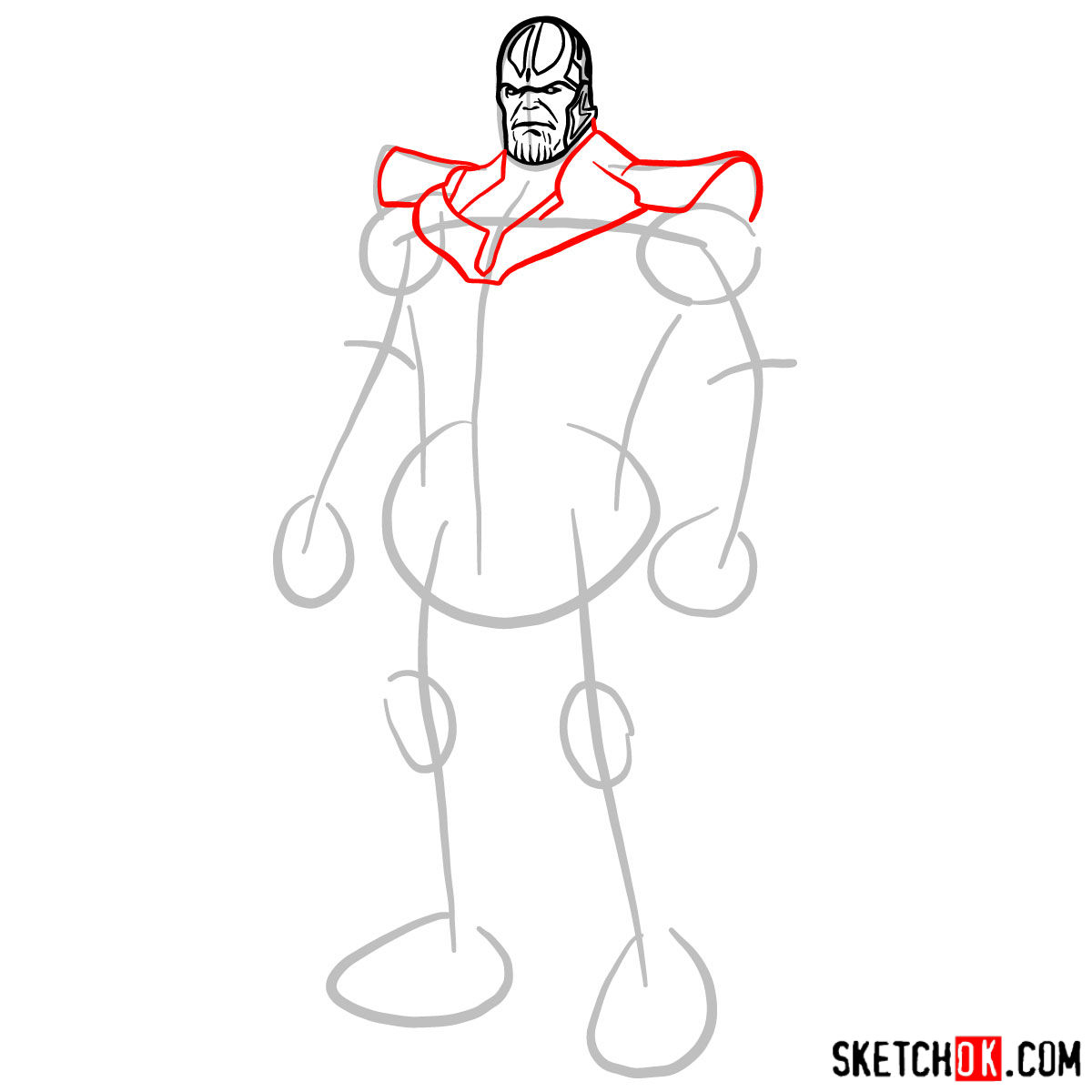 Как нарисовать Таноса из комиксов — шаг 05