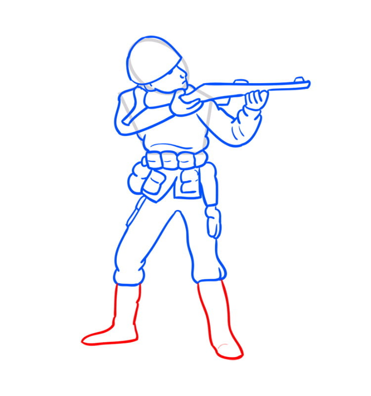 Рисуем игрушечного солдатика 10