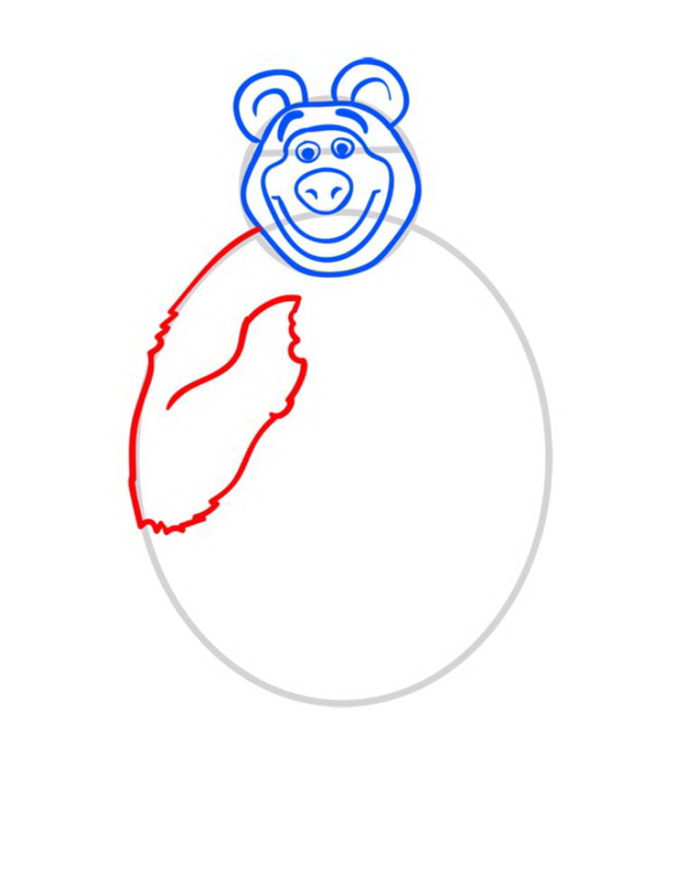 Как нарисовать Медведя Мишу — шаг 05