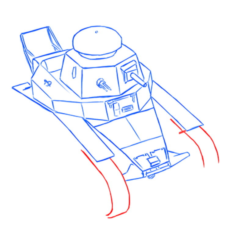 Как нарисовать легкий танк МС-1 (Т-18) 14