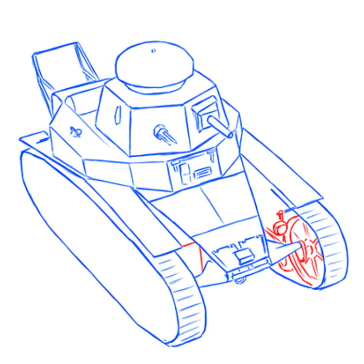 Как нарисовать легкий танк МС-1 (Т-18) 16
