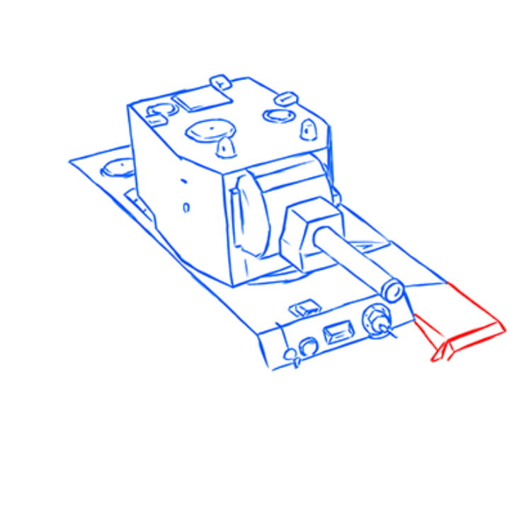 Как нарисовать танк КВ-2 — этап 08