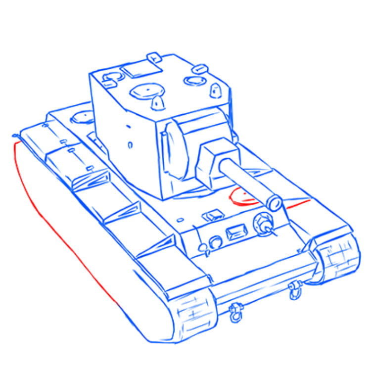 Как нарисовать танк КВ-2 — этап 15