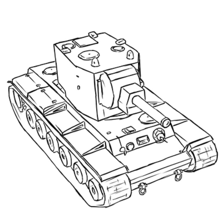 Как нарисовать танк КВ-2 — этап 21