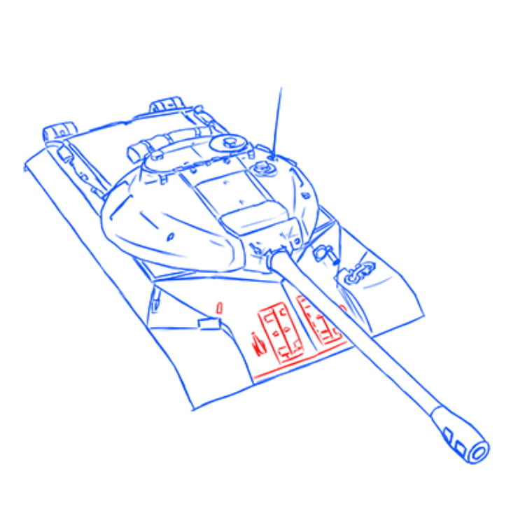 Рисуем тяжелый танк ИС-3 — этап 14
