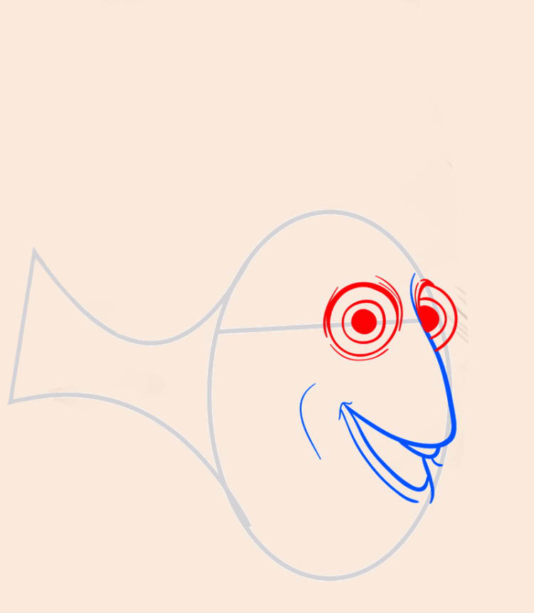 Рисуем рыбку Дори — этап 03