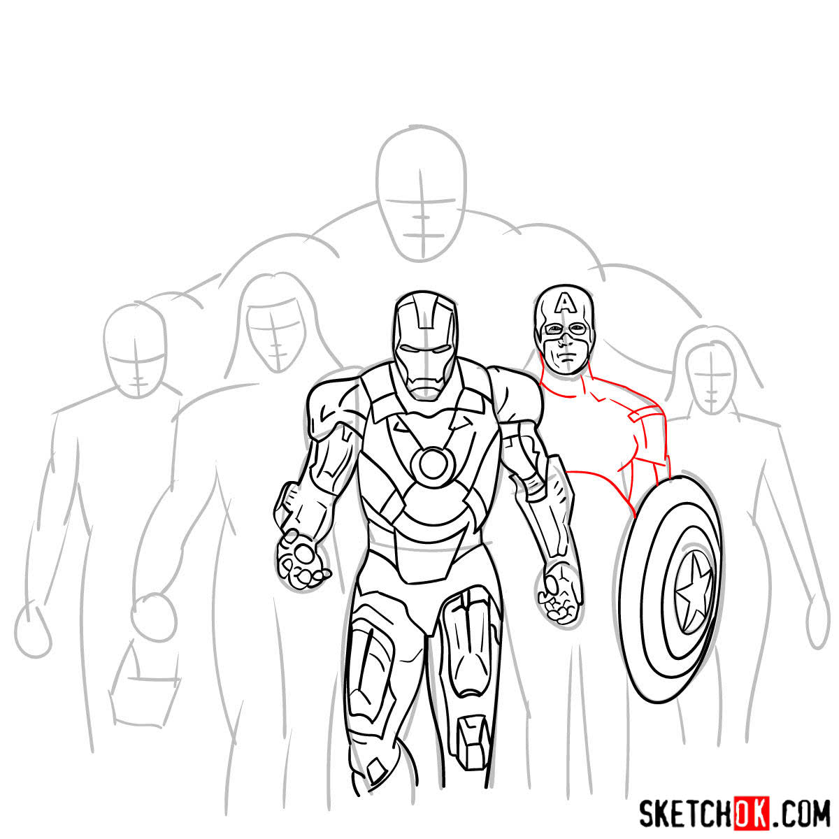 Как нарисовать Мстителей поэтапно карандашом — шаг 18