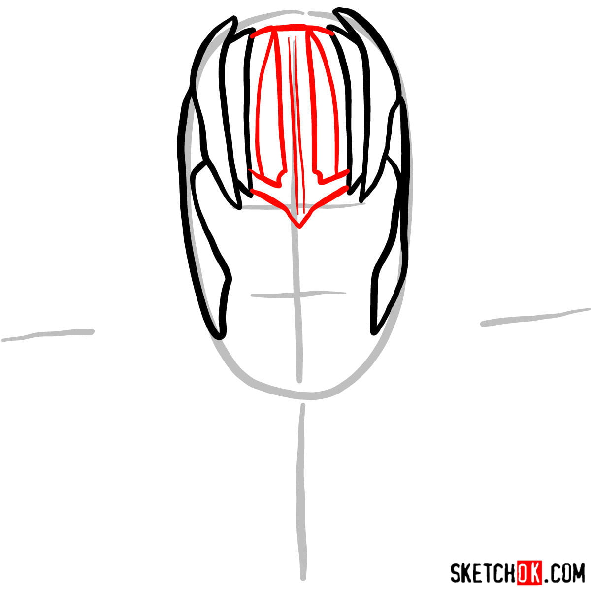 Как нарисовать Таноса в золотом шлеме — шаг 03