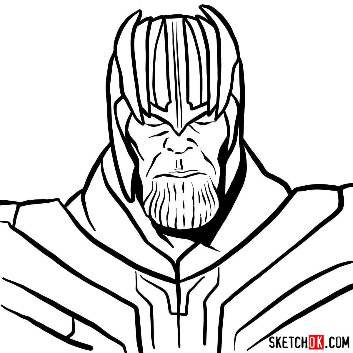 Как нарисовать Таноса в золотом шлеме — шаг 10