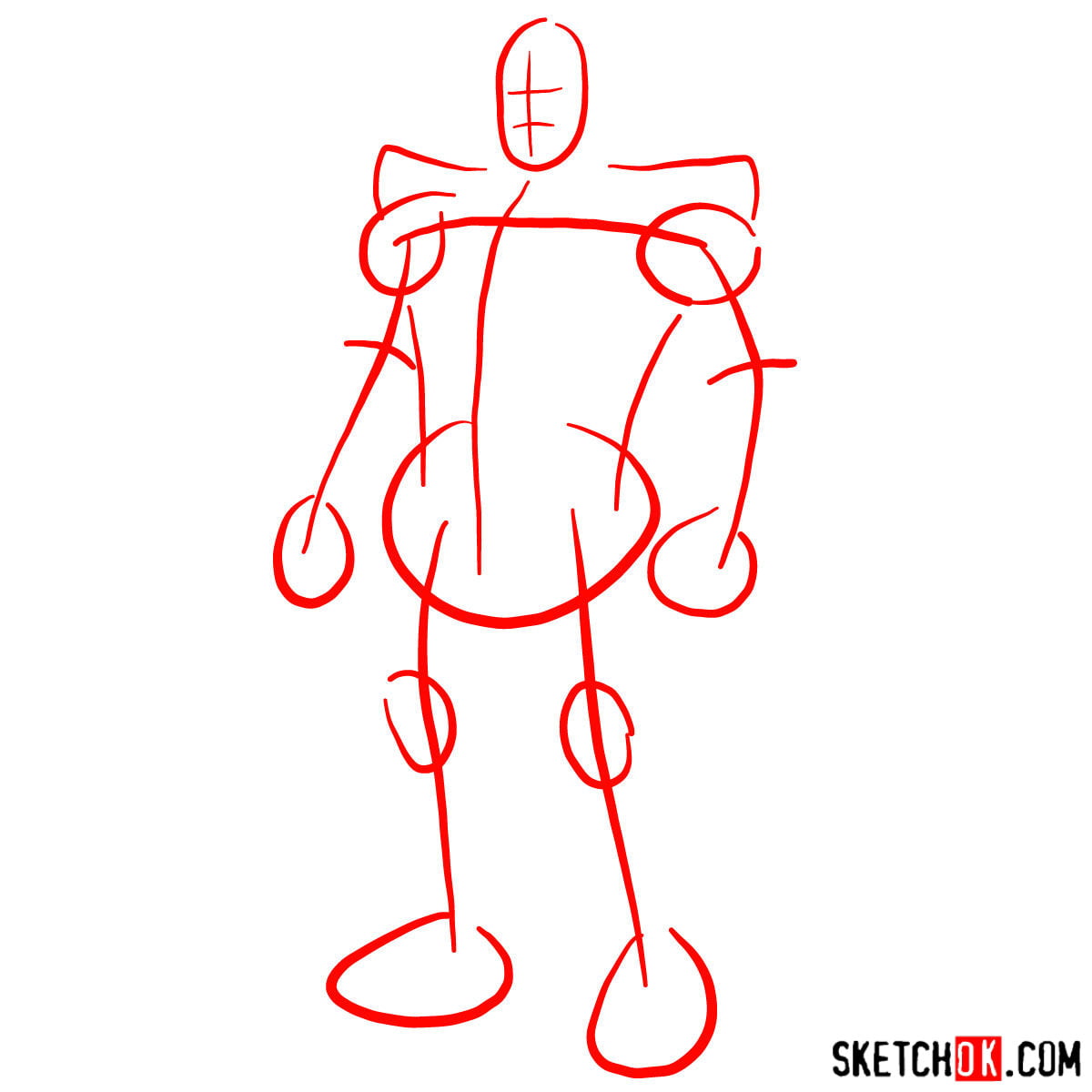 Как нарисовать Таноса из комиксов — шаг 01
