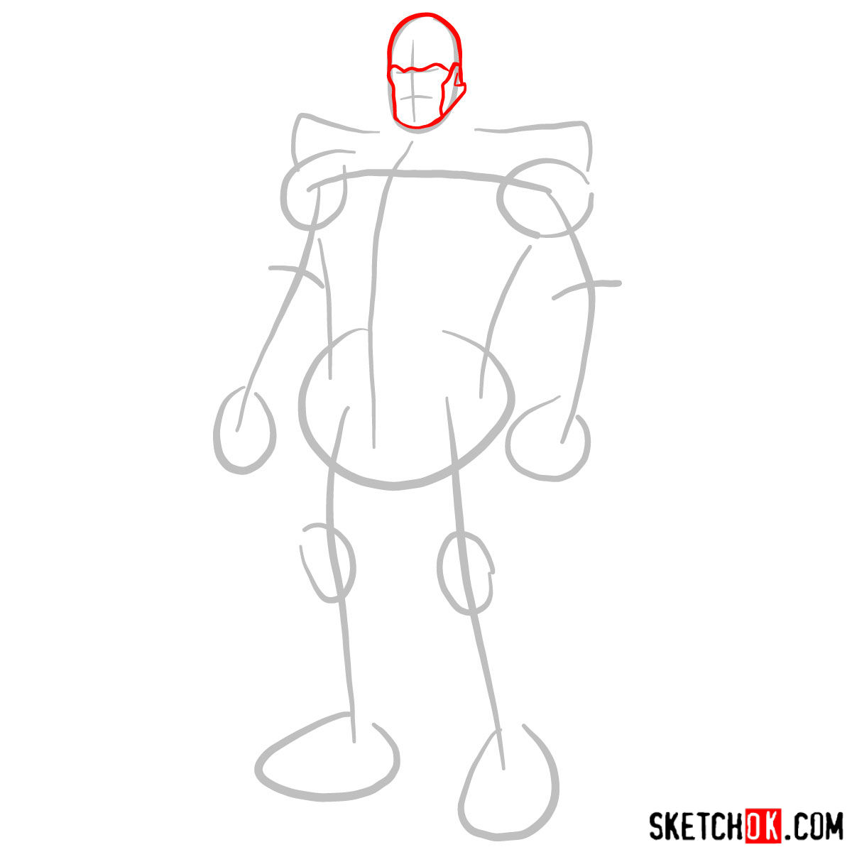 Как нарисовать Таноса из комиксов — шаг 02