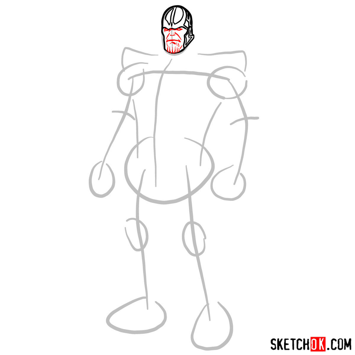 Как нарисовать Таноса из комиксов — шаг 04