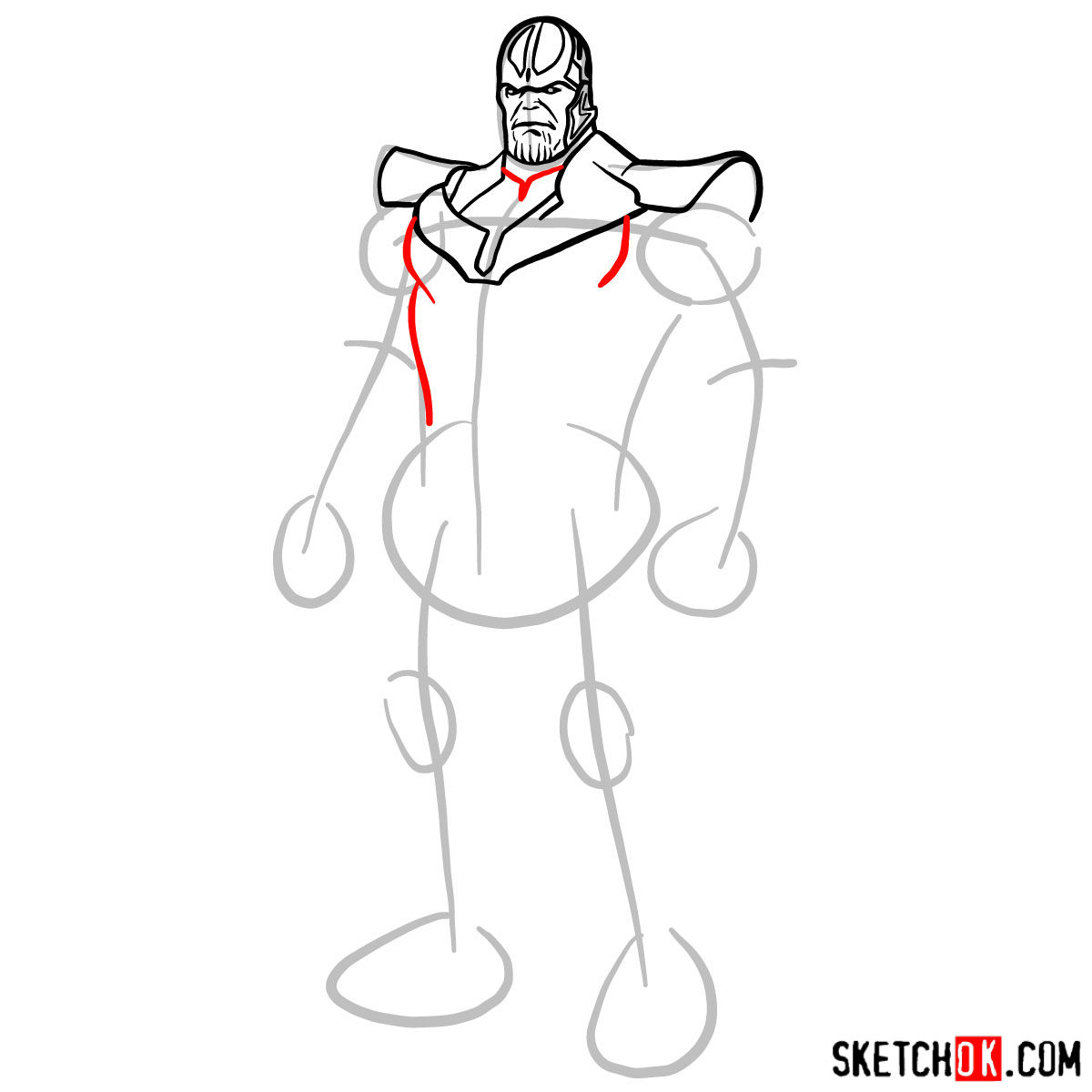 Как нарисовать Таноса из комиксов — шаг 06