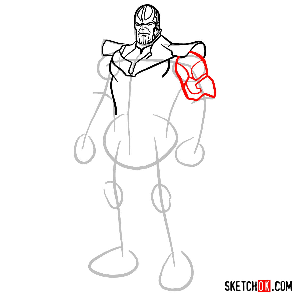 Как нарисовать Таноса из комиксов — шаг 07