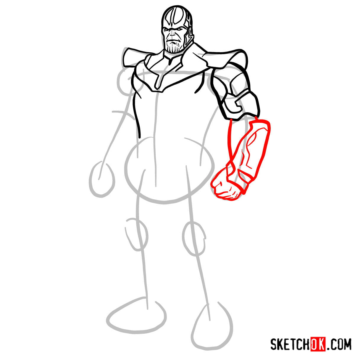 Как нарисовать Таноса из комиксов — шаг 08