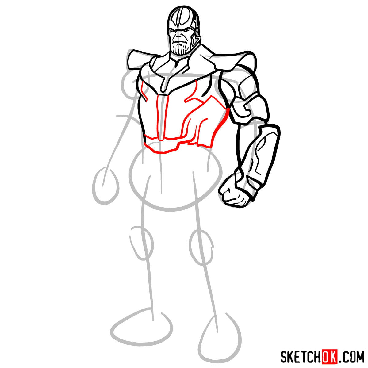 Как нарисовать Таноса из комиксов — шаг 09