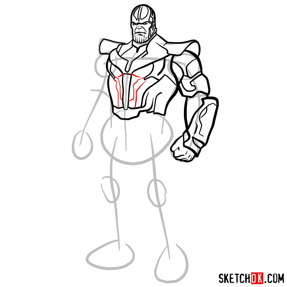 Как нарисовать Таноса из комиксов — шаг 10