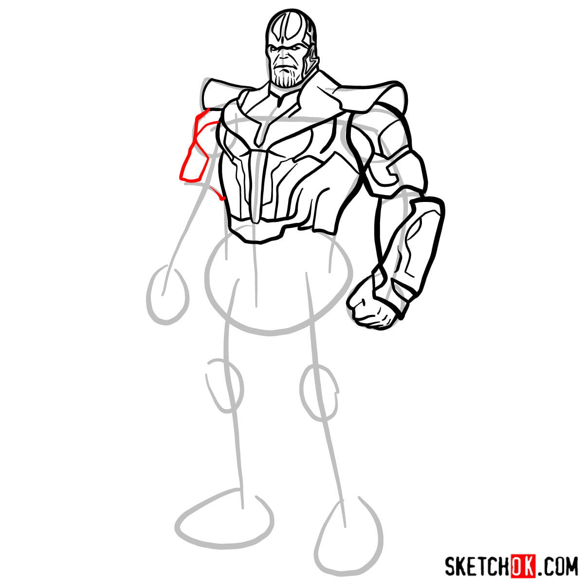 Как нарисовать Таноса из комиксов — шаг 11