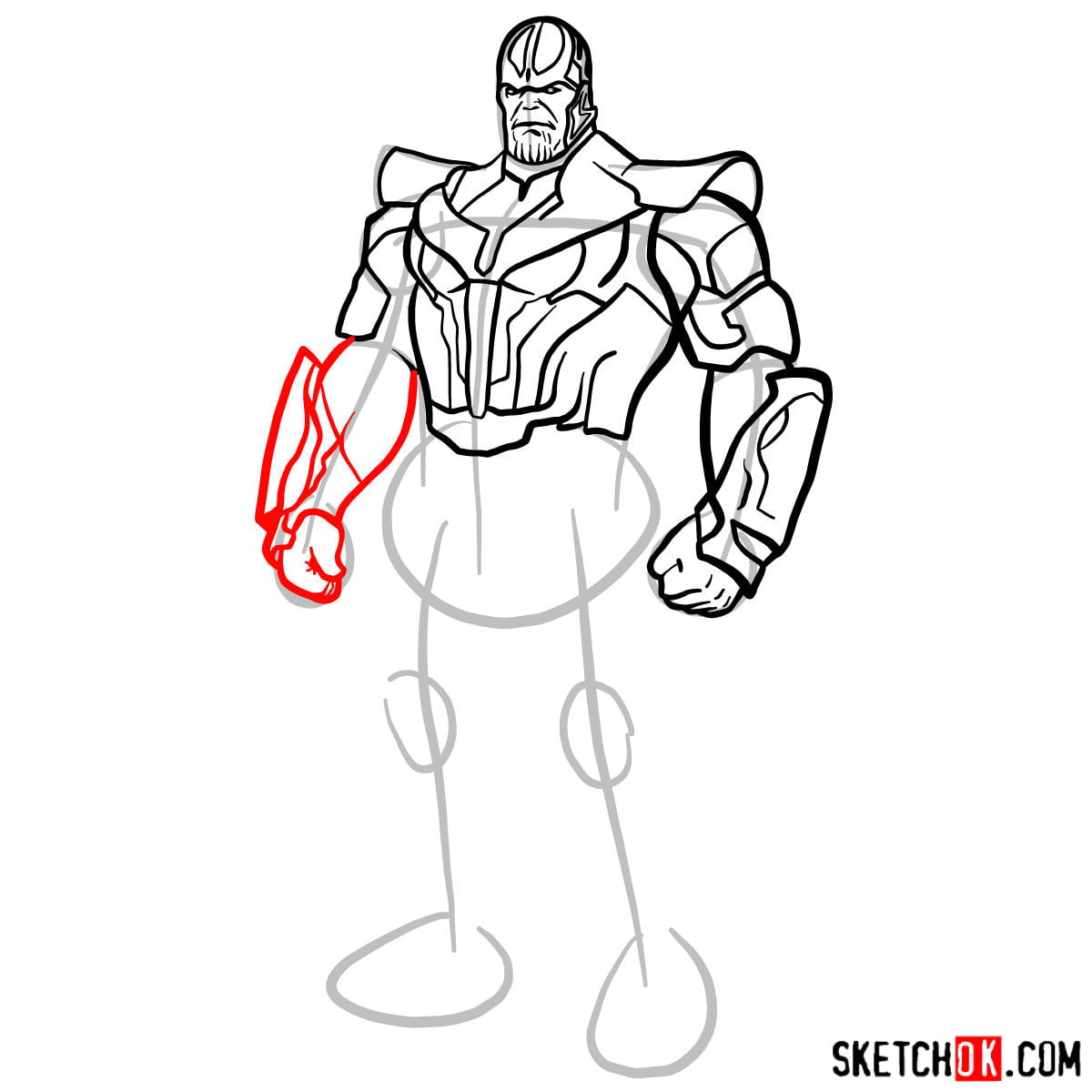Как нарисовать Таноса из комиксов — шаг 12