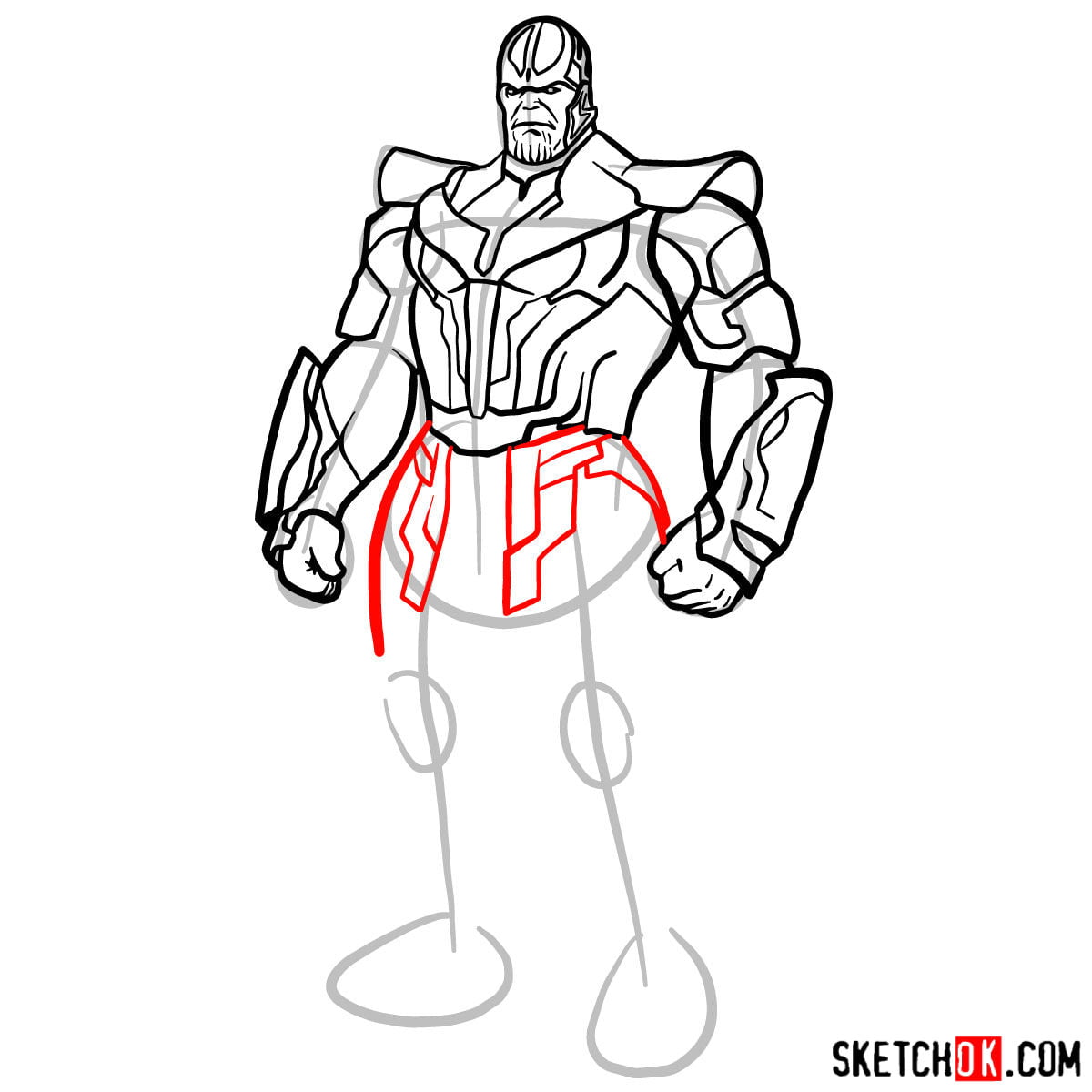 Как нарисовать Таноса из комиксов — шаг 13
