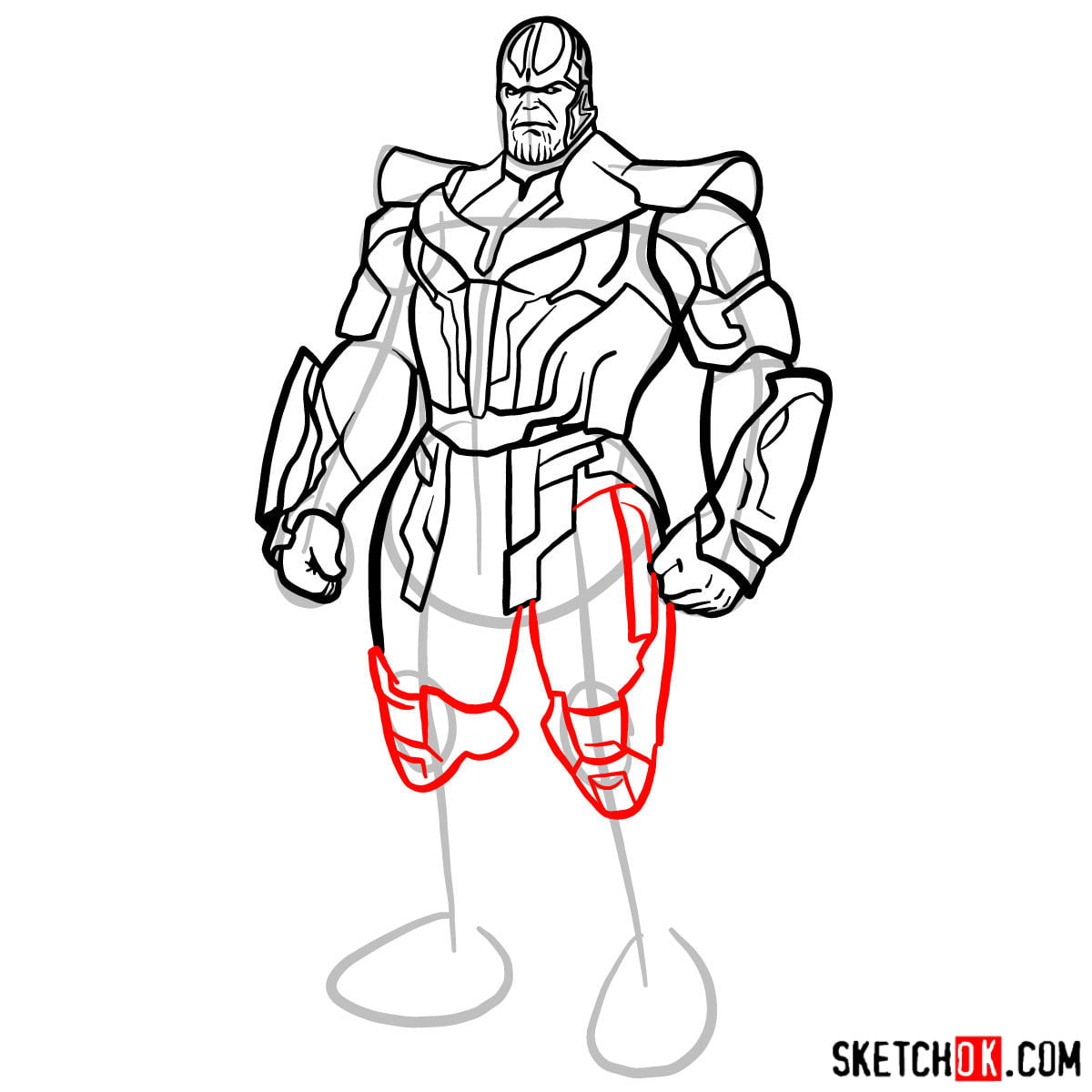 Как нарисовать Таноса из комиксов — шаг 14