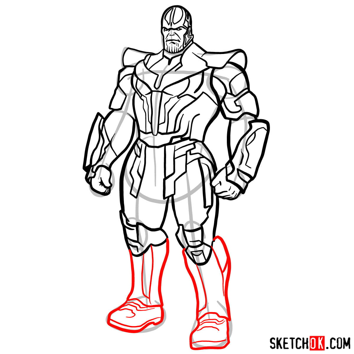 Как нарисовать Таноса из комиксов — шаг 15