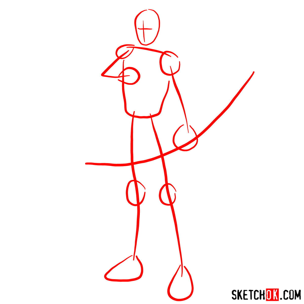 Как нарисовать Красную стрелу (DC) — шаг 01