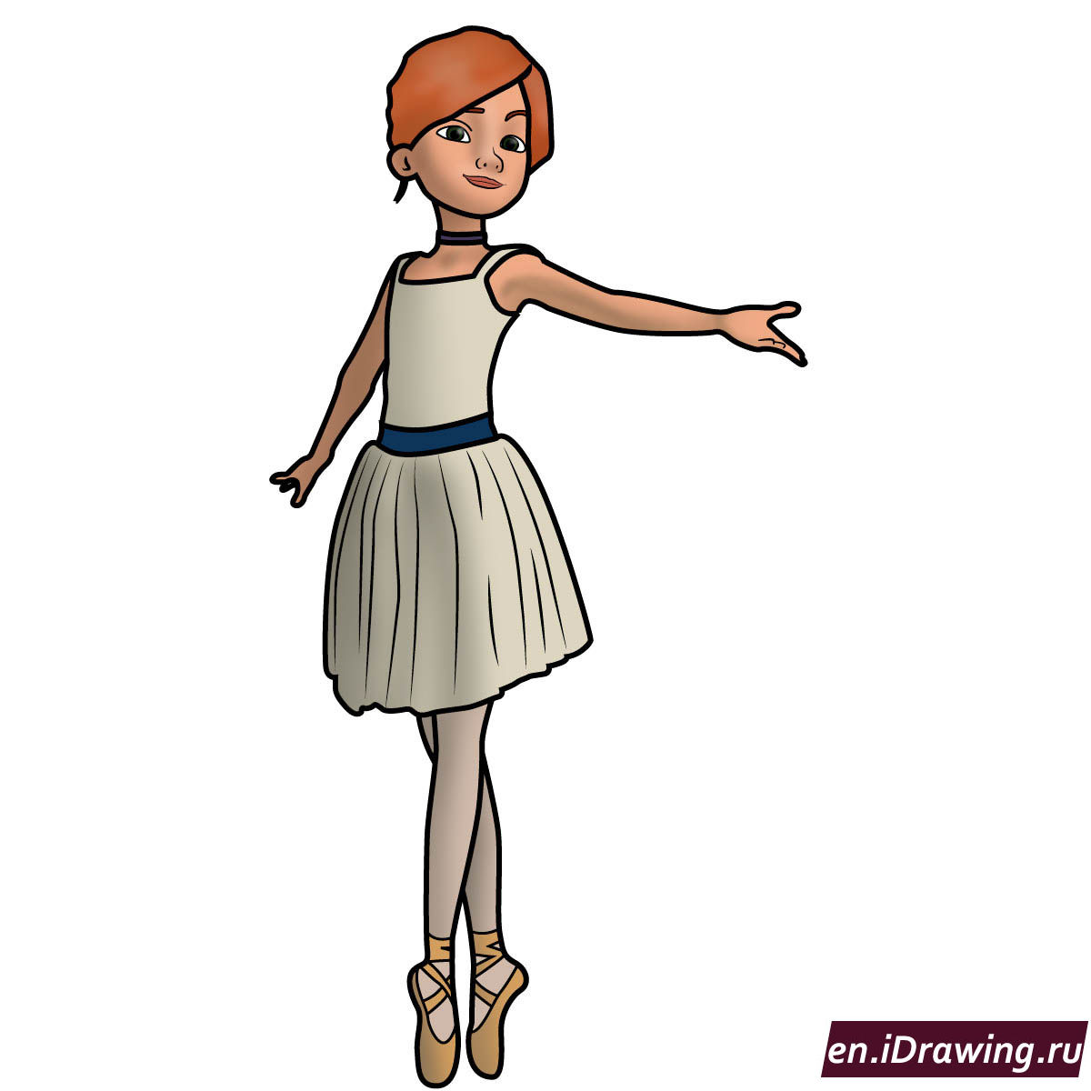 Как легко нарисовать балерину поэтапно ребенку | How to draw a cartoon ballerina step by step