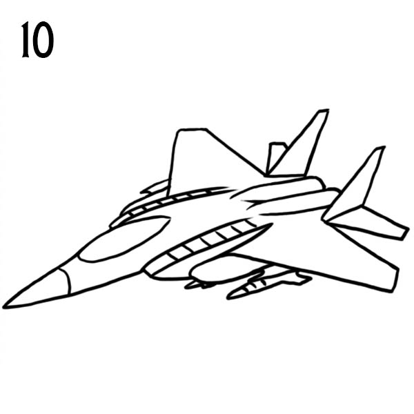 Нарисовать истребитель карандашом ребенку