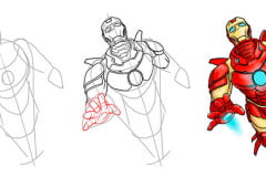 Как нарисовать Железного Человека из Мстителей