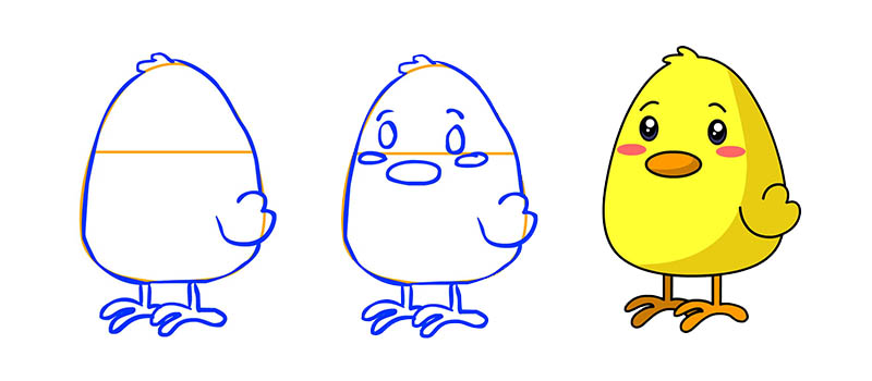 Учимся рисовать цыпленка для детей