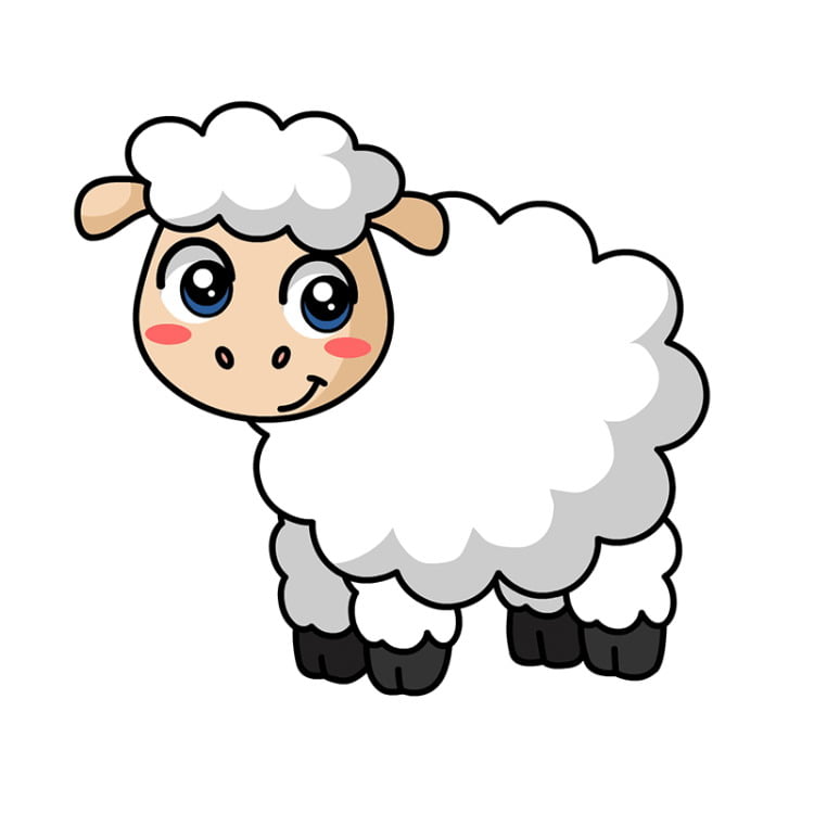 нарисованная овечка
