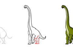 Как нарисовать брахиозавра