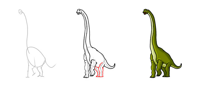 Как нарисовать брахиозавра