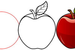 Пример как нарисовать яблоко