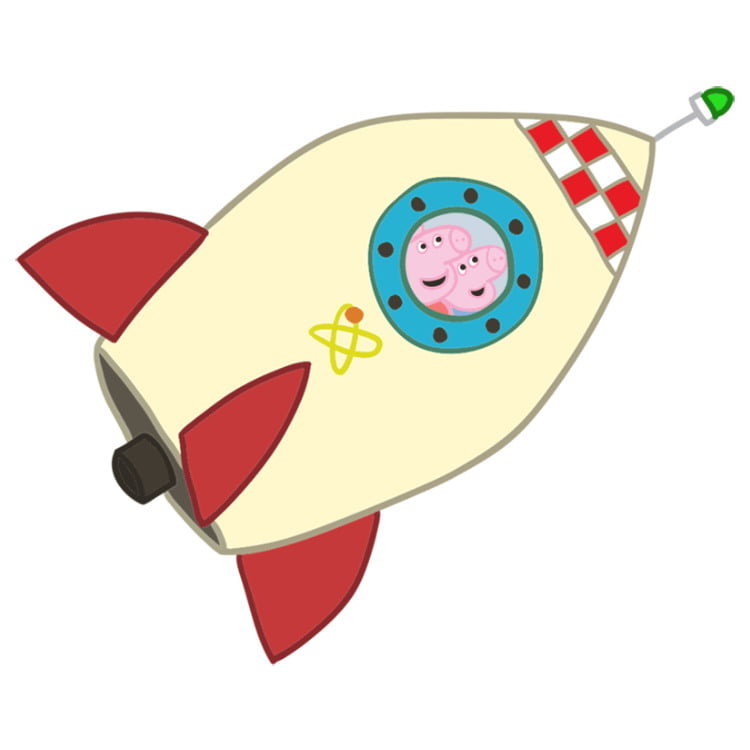 Как нарисовать свинку Пеппу и Джорджа в ракете