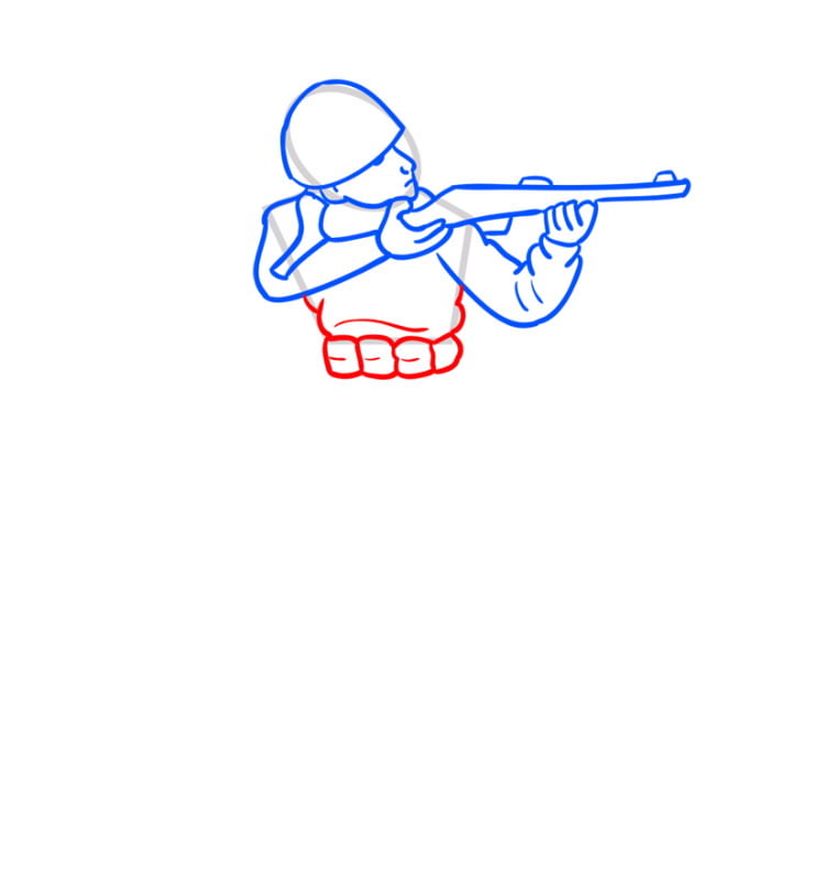 Рисуем игрушечного солдатика 07
