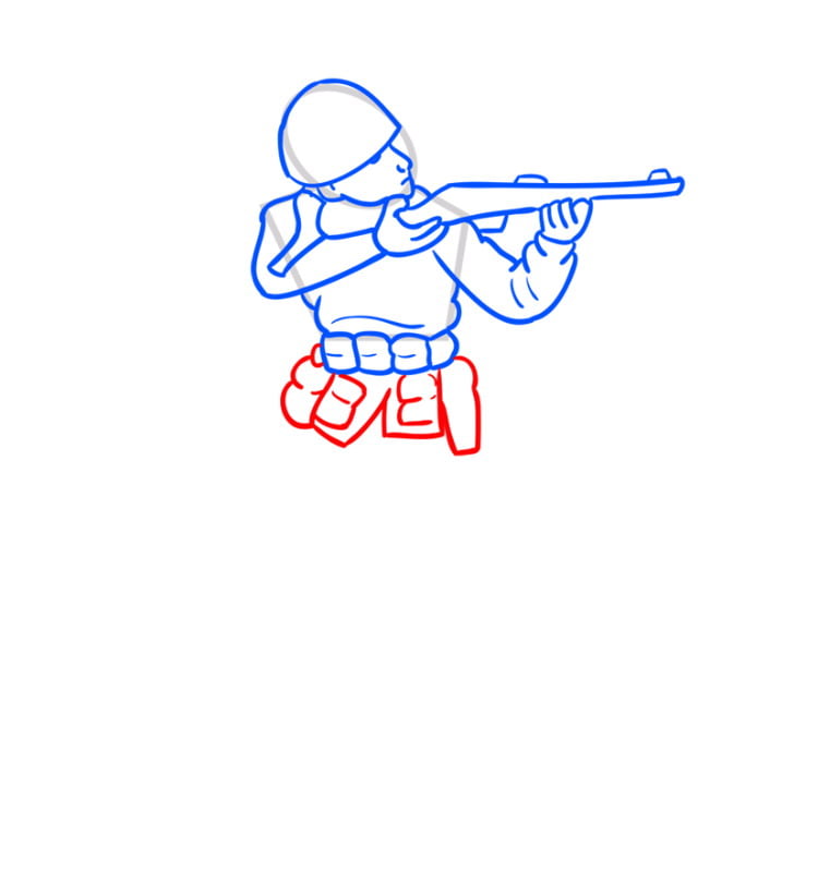 Рисуем игрушечного солдатика 08