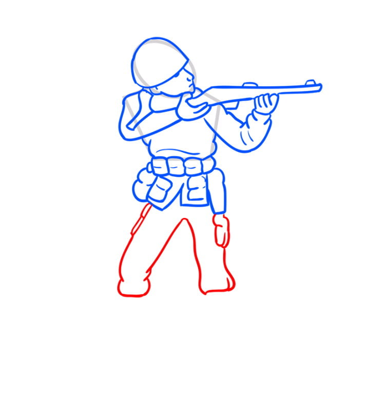Рисуем игрушечного солдатика 09