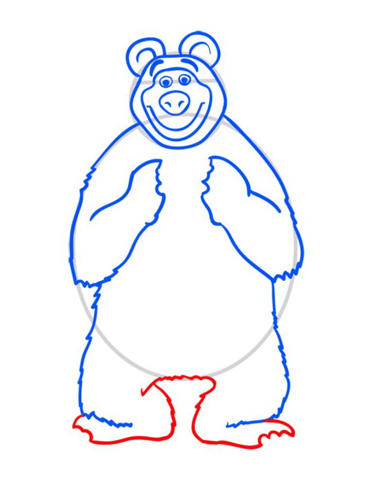 Как нарисовать Медведя Мишу — шаг 08