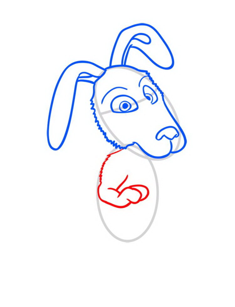Как нарисовать Зайца из Маши и Медведя — 07