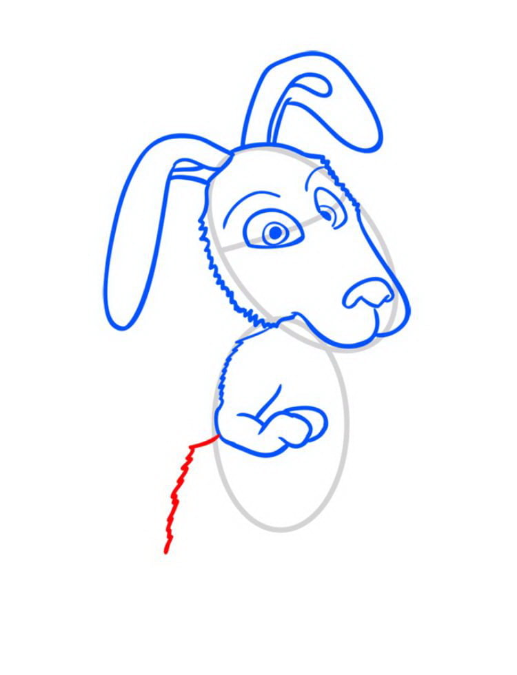 Как нарисовать Зайца из Маши и Медведя — 08