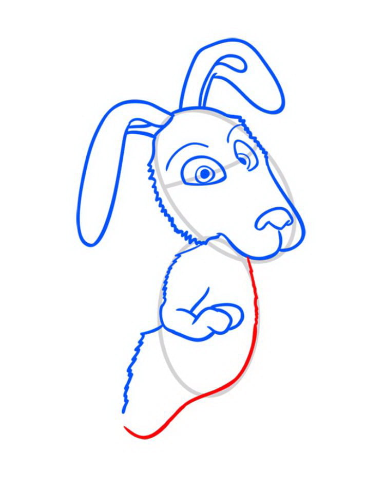Как нарисовать Зайца из Маши и Медведя — 09