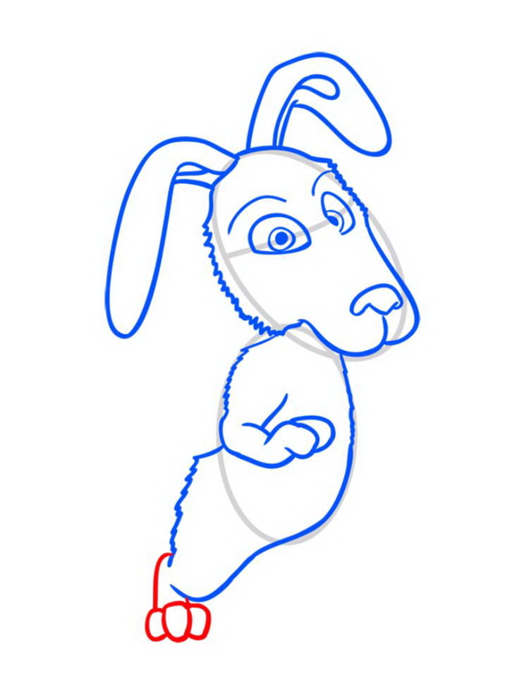 Как нарисовать Зайца из Маши и Медведя — 10