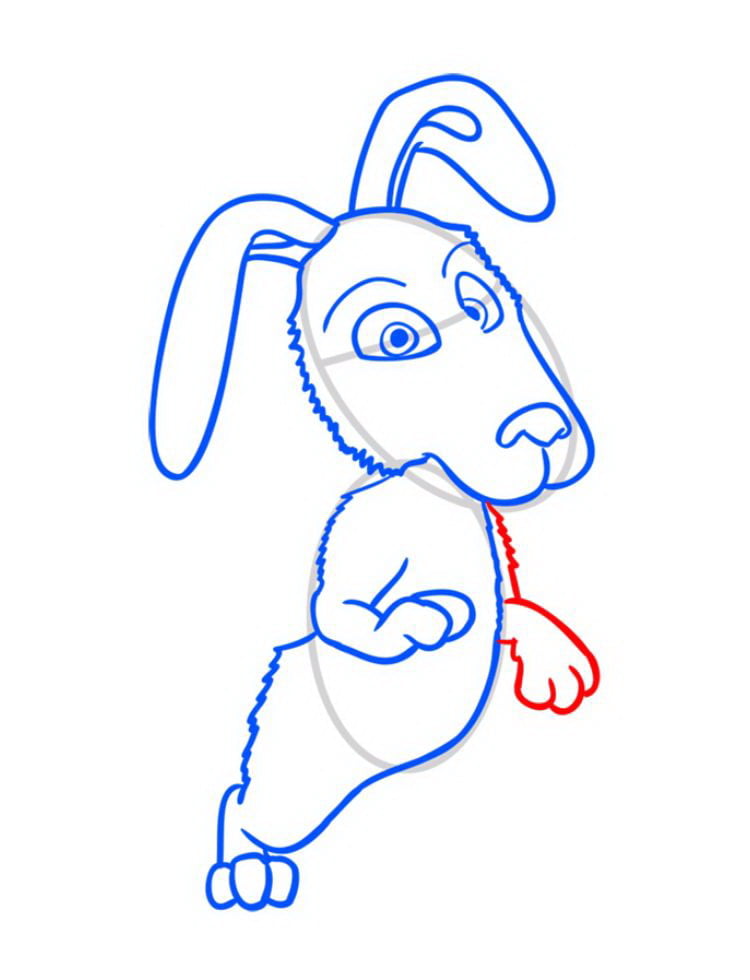 Как нарисовать Зайца из Маши и Медведя — 11
