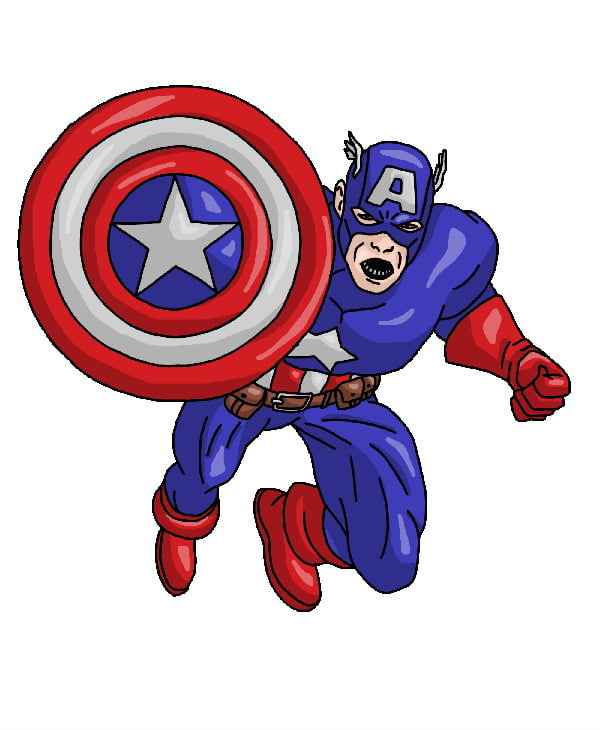 Как нарисовать Капитана Америка из Старых Комиксов карандашом поэтапно
