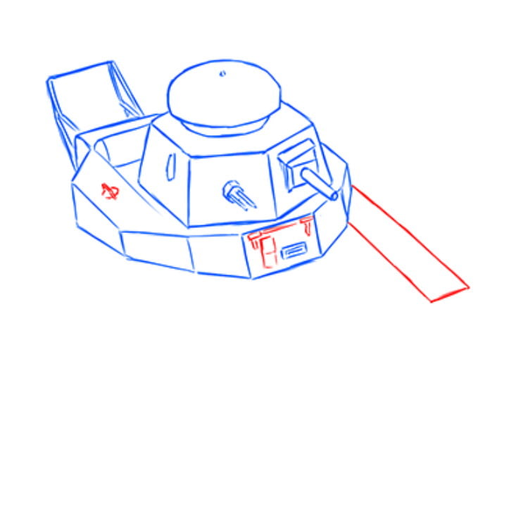 Как нарисовать легкий танк МС-1 (Т-18) 10