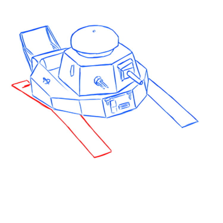 Как нарисовать легкий танк МС-1 (Т-18) 11
